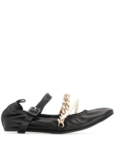 Simone Rocha Chain-detail Ballerina Shoes In Black