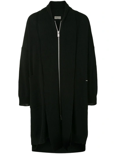 Yohji Yamamoto Oversized Longline Cardigan In Black