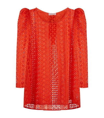 Claudie Pierlot Banc Broderie Anglaise Top In Orange