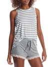 Honeydew Intimates Striped All American Knit Shorts Set In Ivory Stripe
