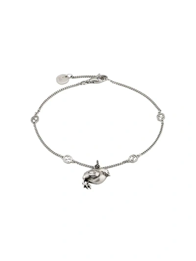 Gucci Chick & Gg Motif Bracelet In Silver