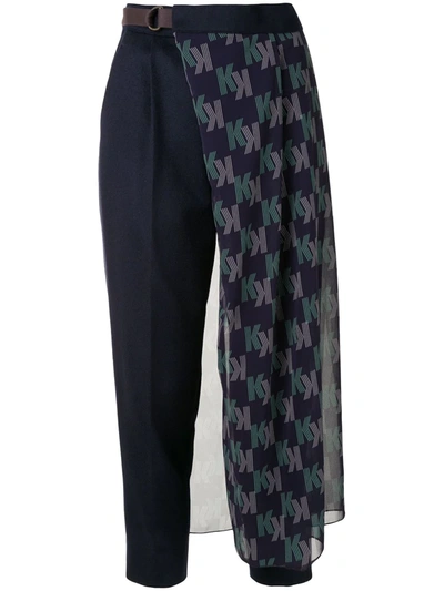 Kolor Logo Tulle Overlay Trousers In Blue