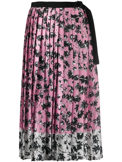 Ermanno Ermanno Floral Pleated Dress In Pink
