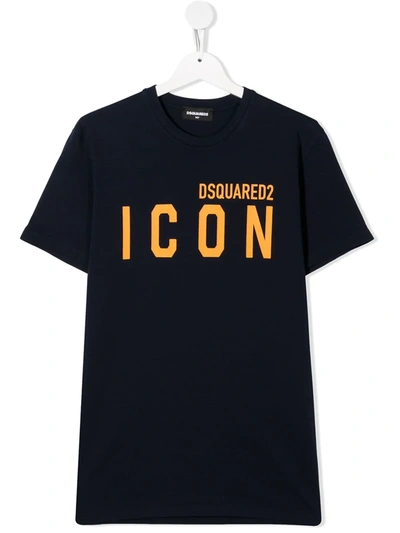 Dsquared2 Teen Icon Logo Print T-shirt In Blue