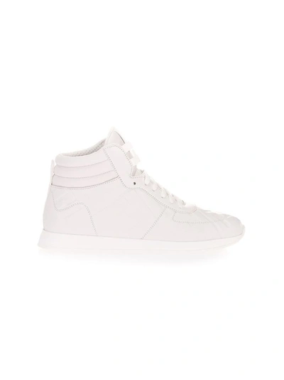 Fendi Women's White Leather Hi Top Sneakers