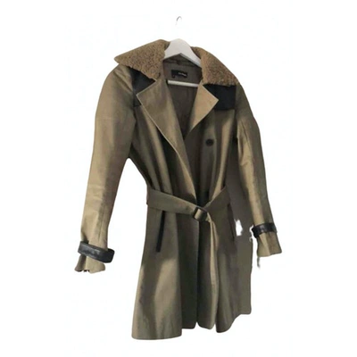 Pre-owned The Kooples Trench Coat In Khaki