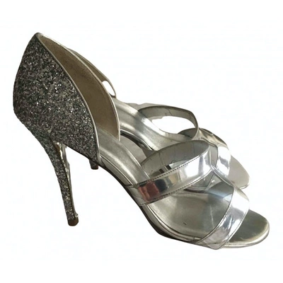 Pre-owned Stuart Weitzman Glitter Sandals In Silver