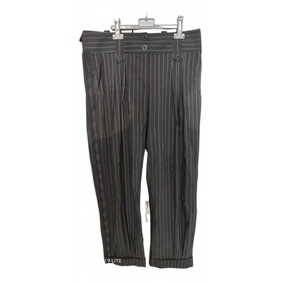 Pre-owned Dior Grey Wool Trousers