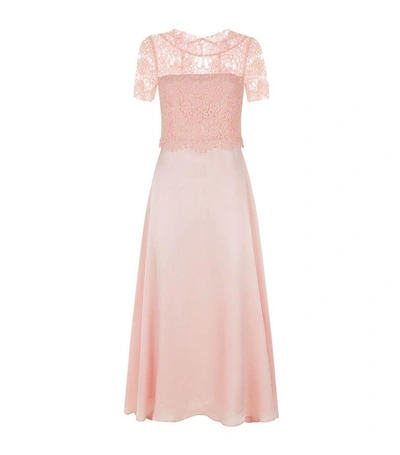 Claudie Pierlot Russel Lace Bodice Dress In Pink