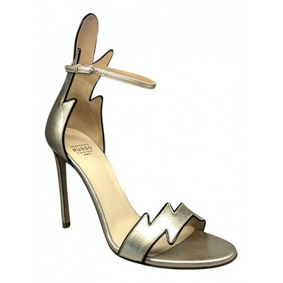 Pre-owned Francesco Russo Leather Sandal In Gold