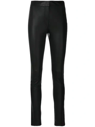 Loewe Napa Leather Leggings, Black