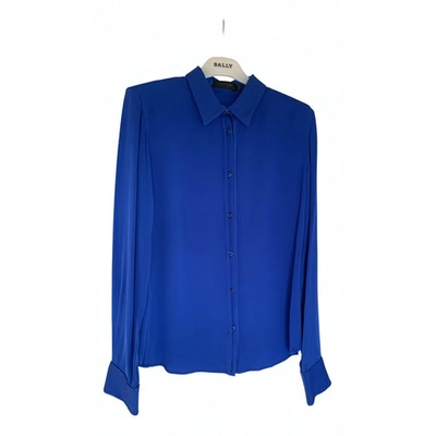 Pre-owned Calvin Klein Collection Blue Silk  Top