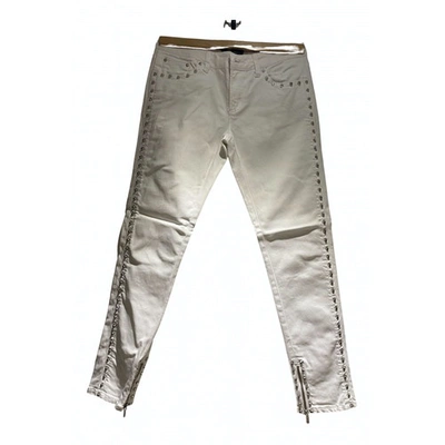 Pre-owned The Kooples Slim Trousers In White