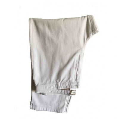 Pre-owned Burberry Trousers In White