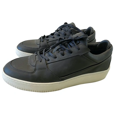 Pre-owned Etq. Leather Low Trainers In Black