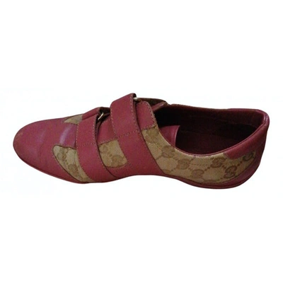 Pre-owned Gucci Cloth Flats In Pink