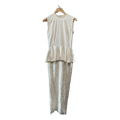 Pre-owned Alessandra Rich Maxi Dress In White