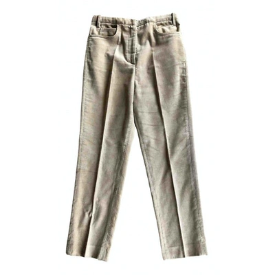 Pre-owned Golden Goose Velvet Slim Pants In Camel