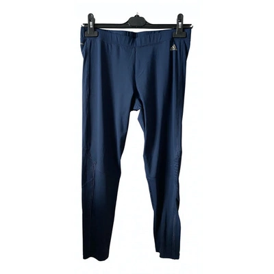 Pre-owned Adidas Originals Navy Synthetic Trousers