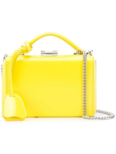 Mark Cross Small Patent Grace Box Bag In Yellow