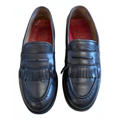 Pre-owned Grenson Leather Flats In Black