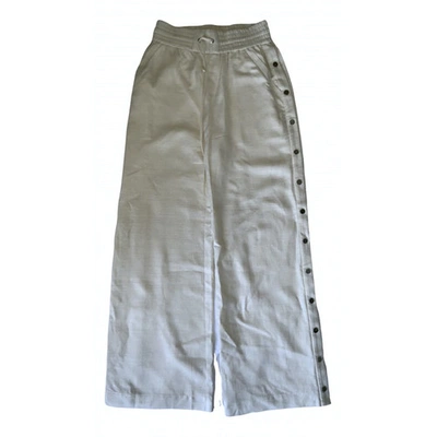 Pre-owned Zimmermann Silk Straight Pants In White