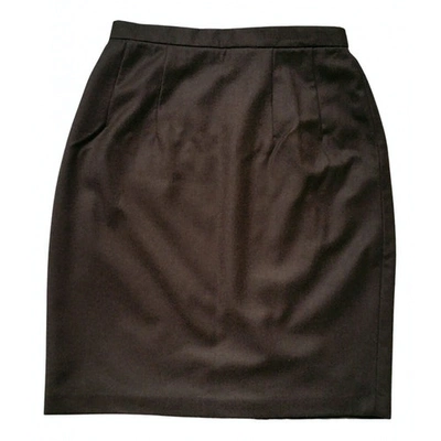 Pre-owned Alberto Biani Wool Mid-length Skirt In Brown