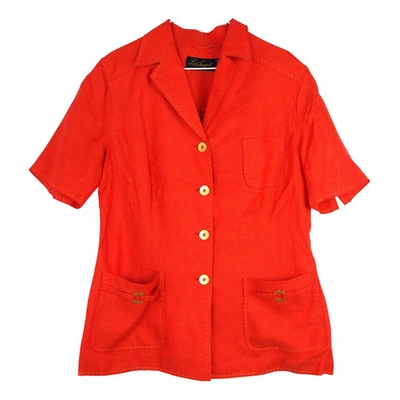 Pre-owned Luisa Cerano Linen Shirt In Orange