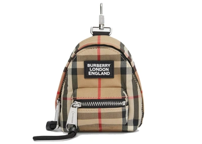 Pre-owned Burberry  Backpack Charm Vintage Check Archive Beige