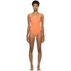 Bound By Bond-eye The Mara Ribbed One-piece Swimsuit In Neon Orange