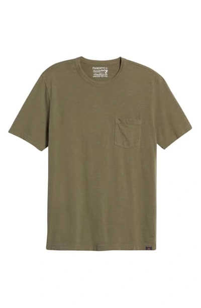 Faherty Sunwashed Organic Cotton Pocket T-shirt In Olive