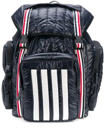 Thom Browne Blue Quilted Tri-colour 4-bar Stripe Backpack