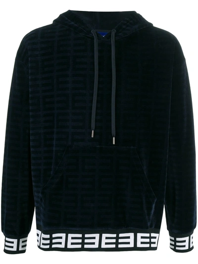 Etudes Studio Long Sleeve Velvet Hoodie In Blue