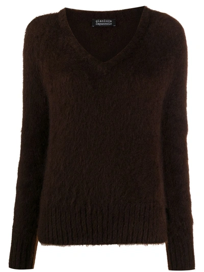 Gianluca Capannolo Textured Knit Jumper In Brown