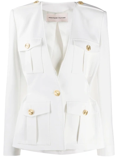 Alexandre Vauthier Button-detailed Cady Blazer In White