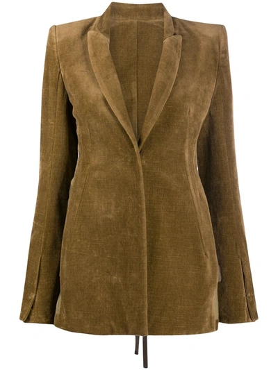 Ann Demeulemeester Reverse-back Tailored Blazer In Green