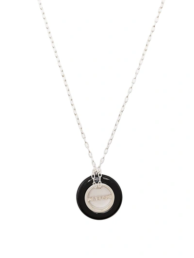 Ambush Engraved Logo Round Pendant Necklace In Mixed Colours