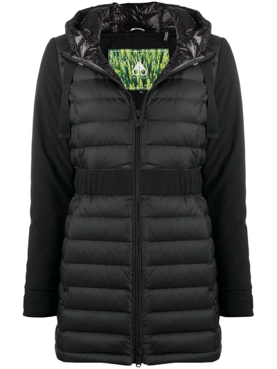 Moose Knuckles Collahie Hooded Down Jacket In Black