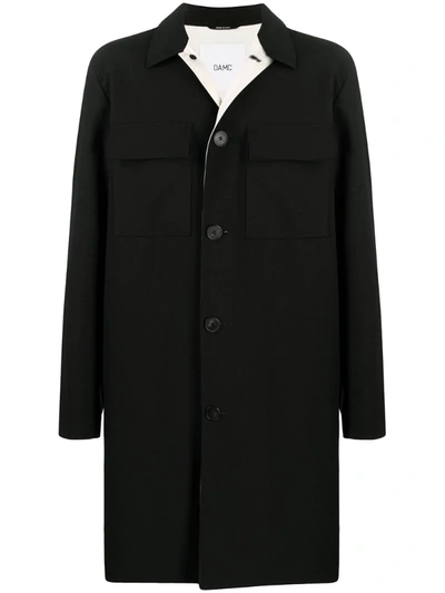 Oamc Long-sleeve Trench Coat In Black