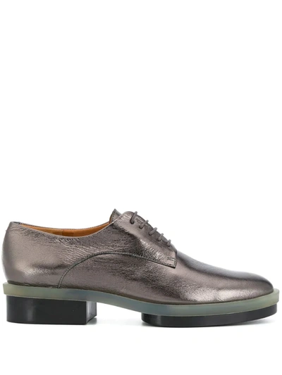Clergerie Metallic Brogues In Silver