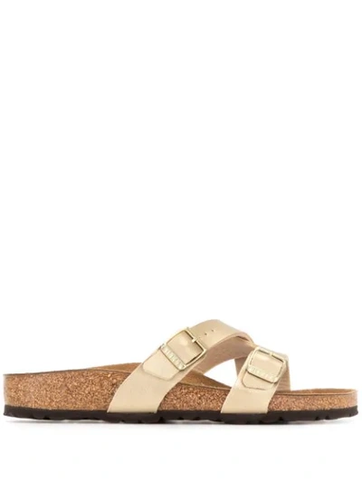 Birkenstock Yao Birko-flor Sandals In Gold