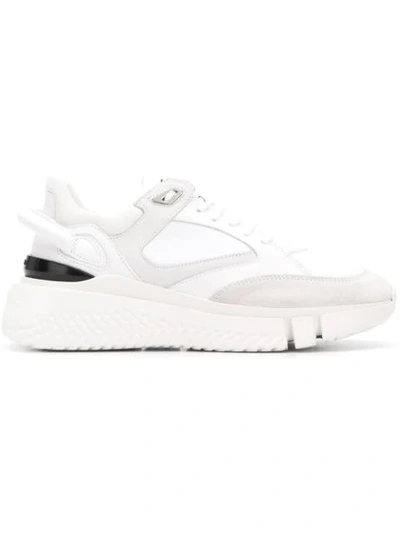 Buscemi Panelled Leather Sneakers In White