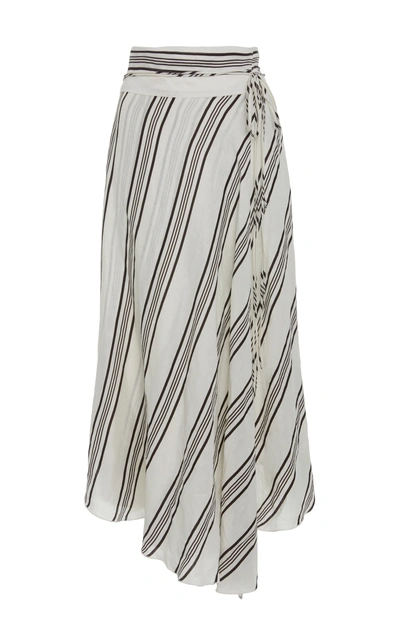 Apiece Apart Striped Linen And Silk-blend Skirt