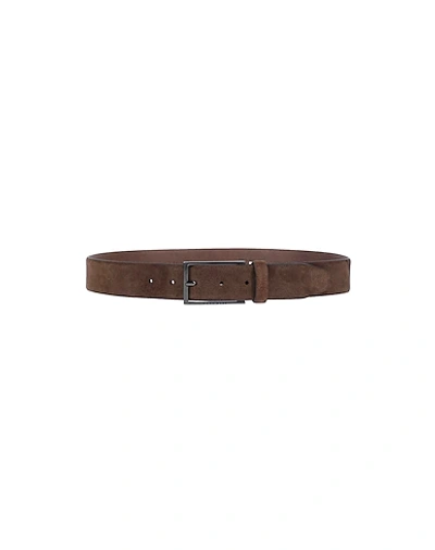 Hugo Boss Leather Belt In Khaki