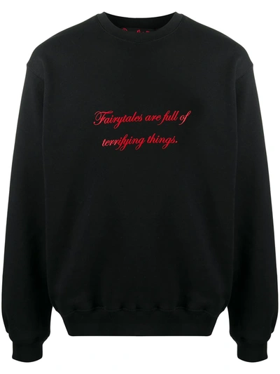 Msgm Slogan Print Sweatshirt In Black