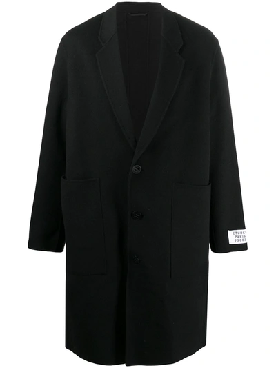 Etudes Studio Cappotto Archeolgy In Lana E Cashmere In Black