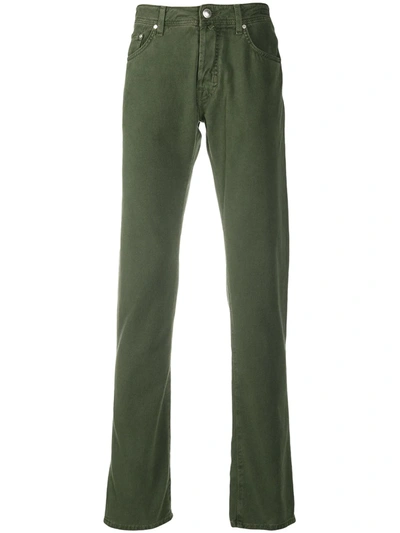 Jacob Cohen Straight Leg Trousers In Green