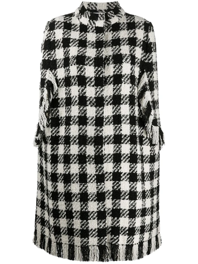 Charlott Checked Cape Coat In Black