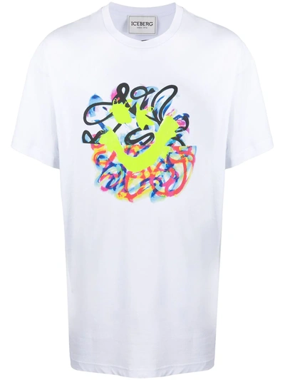 Iceberg Graphic Print T-shirt In White