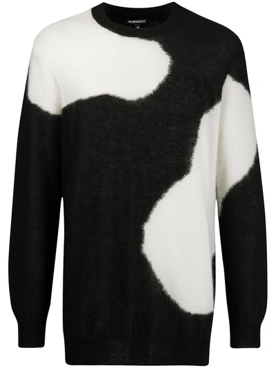 Ann Demeulemeester Two-tone Knitted Jumper In Black